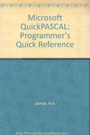 Microsoft Quickpascal (Programmer's Quick Reference Series)