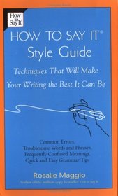 How to Say It Style Guide