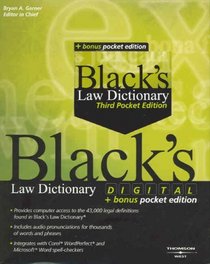 Black's Law Dictionary Digital Bundle, including 3rd Pocket Edition