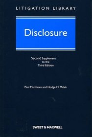 Disclosure: 2nd Supplement