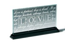 LOVE Standing Glass Plaque