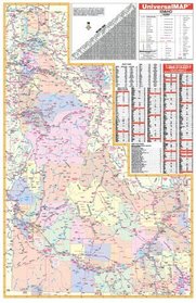 Idaho Wall Map - 42x65- Laminated on Roller