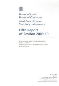 Fifth Report of Session 2009-10: House of Lords Paper 39 Session 2009-10 (Hl Paper)