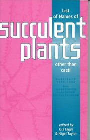 List of Names of Succulent Plants other than Cacti from Repertorium Plantarum Succulentarum 1950-1992