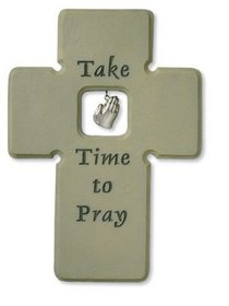 Take Time to Pray Cross with Praying Hands Ornament