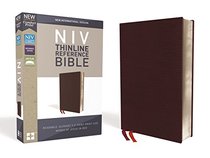NIV, Thinline Reference Bible, Bonded Leather, Burgundy, Red Letter Edition, Comfort Print