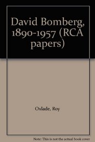 David Bomberg, 1890-1957 (RCA papers)