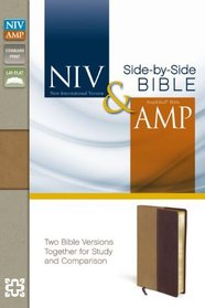 NIV, Amplified, Parallel Bible, Imitation Leather, Tan/Burgundy: Two Bible Versions Together for Study and Comparison