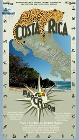 Costa Rica: Waterproof Travel Map of Costa Rica