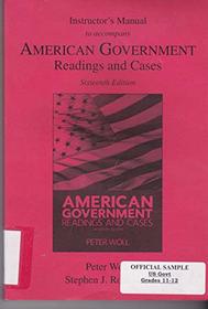Instructor's Manual to Accompany (American Government Readings and Cases)