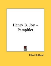 Henry B. Joy - Pamphlet