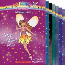 Rainbow Magic Night Fairies Complete 7 Book Set (Includes: Ava the Sunset Fairy; Lexi the Firefly Fairy; Zara the Starlight Fairy; Morgan the Midnight Fairy; Nia the Night Owl Fairy; Anna the Moonbeam Fairy; and Sabrina the Sweet Dreams Fairy)