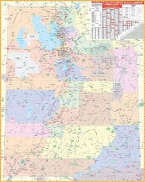 Utah State Wall Map - 54x68 - Laminated on Roller