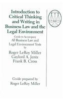 Introduction to Critical Thinking and Writing in Business Law and the Legal Environment