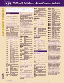 CPT 2009 Express Reference Coding Card Pediatrics