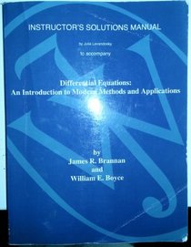Differential Equations: Instructor's Solutions Manual: An Introduction to Modern Methods and Applications