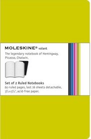 Moleskine Volant Notebook Ruled, Green Pocket: Set of 2