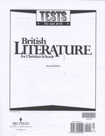 Tests for Use with British Literature for Christian Schools