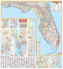 Florida Wall Map - 54x60 - Laminated on Roller