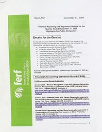 Financial Reporting and Regulatory Update for the Quarter ended December 31, 2009: Highlights for Public Companies