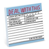 Knock Knock 3 x 3 Inches, 100 Sheets, DEAL WITH THIS Hand-Lettered Sticky Notes