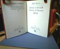 Letters to Severall Persons of Honour: 1651 (Anglistica & Americana,)