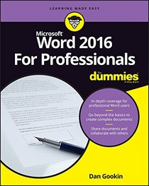 Word 2016 For Professionals For Dummies