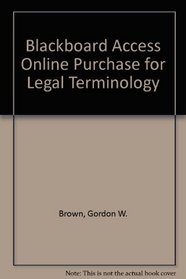 Blackboard Access Online Purchase for Legal Terminology