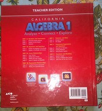 Holt McDougal Algebra 1 California: Teacher Edition 2015