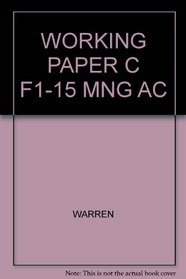 WORKING PAPER C F1-15 MNG AC