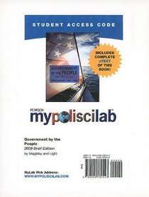 MyPoliSciLab with Pearson eText Student Access Code Card for Government by The People, Brief (standalone) (8th Edition)