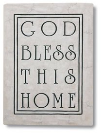 God Bless This Home Crackle Ceramic Plaque