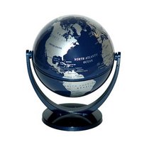 Hammond Mini Globe: Swivel & Tilt Metallic Finish Blue and Silver (Hammond Deluxe Swivel & Tilt Mini Globes)