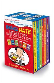 Big Nate Series Collection Lincoln Peirce 6 Books Box Set Gift Pack (Big Nate on a Roll, Goes for Broke, the Boy with the Biggest Head in the World, Strikes Again, Flips Out, in the Zone)