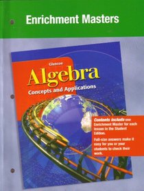 Algebra Concept and Applications: Enrichment Masters