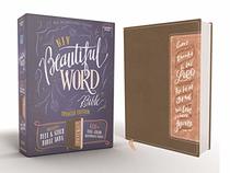 NIV, Beautiful Word Bible, Updated Edition, Peel/Stick Bible Tabs, Leathersoft, Brown/Pink, Red Letter, Comfort Print: 600+ Full-Color Illustrated Verses