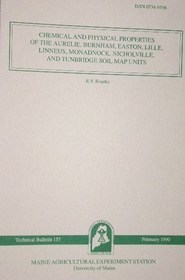 Chemical and physical properties of the Aurelie, Burnham, Easton, Lille, Linneus, Monadnock, Nicholville, and Tunbridge soil map units in Maine