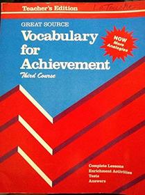 Great Source Vocabulary for Achievement - Teacher's Edition (3rd Course)
