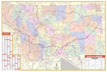 Montana State Wall Map - 63x42- Laminated on Roller