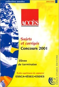 Accs : Sujets et corrigs concours 2001, lves de terminales