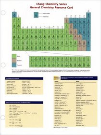 Study Cards to accompany Chemistry (Chang Chemistry Series)