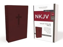 NKJV, Value Thinline Bible, Leathersoft, Burgundy, Red Letter Edition, Comfort Print