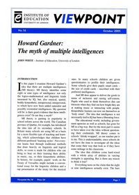 Howard Gardner: The Myth of Multiple Intelligences (Viewpoint)