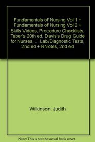 Fundamentals of Nursing Vol 1 + Fundamentals of Nursing Vol 2 + Skills Videos, Procedure Checklists, Taber's 20th ed, Davis's Drug Guide for Nurses, 11th ... Tests, 2nd ed + RNotes, 2nd ed