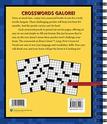 Brain Games - 2 Books in 1 - Crossword Puzzles (Large Print)