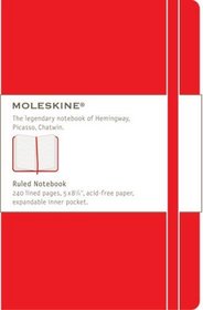 Moleskine Classic Red Notebook, Ruled Large