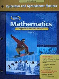 Mathematics: Applications and Concepts, Course 2, Calculator and Spreadsheet Masters