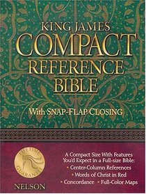 Compact Reference Bible, Snap Flap Edition (KJV, Black Leatherflex)