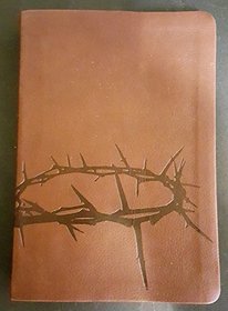 Holman Christian Standard Bible HCSB Personal Size Gift Bible Simulated Leather Brown Crown Of Thorns