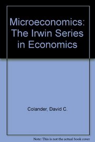 Microeconomics: The Irwin Series in Economics
